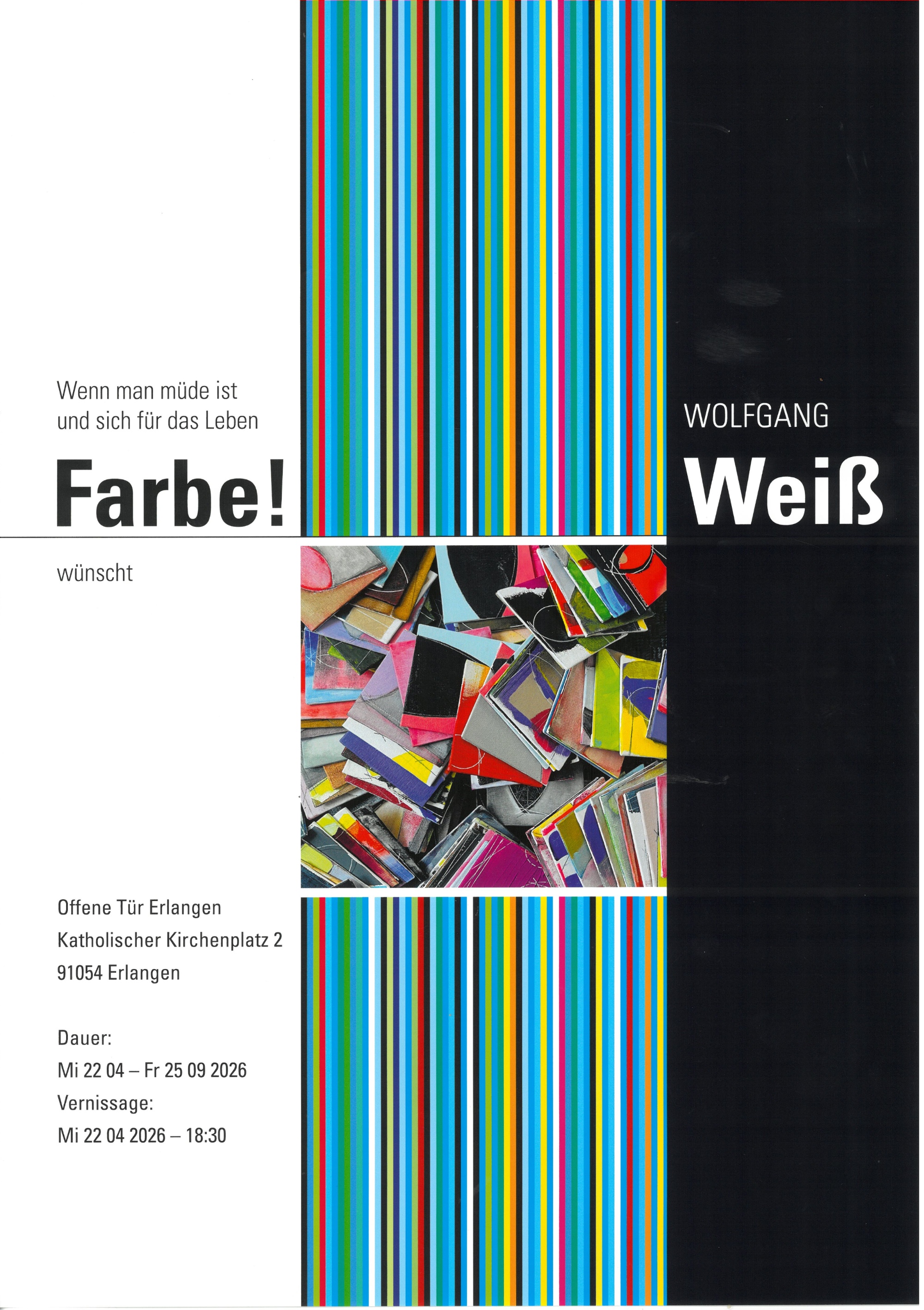 Plakat Ausstellung in Streifen